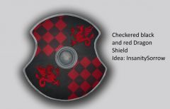 Checkered Black an Red Dragon Shield