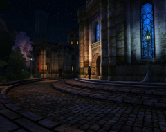 Temple District at Night