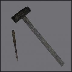 Wooden Stake and Hammer